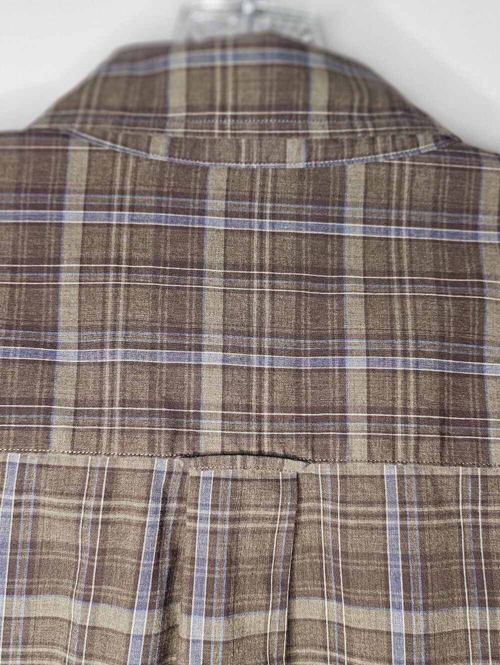 Nautica Cotton Poplin Plaid Button Down Shirt Brown Blue 2X Relaxed Fit Casual - Picture 9 of 14